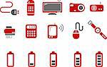 Vector icons pack - Red Series, electronic collection