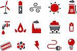 Vector icons pack - Red Series, energy collection