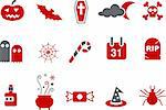 Vector icons pack - Red Series, halloween collection