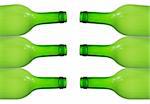 Stacks of Green Glass Bottles
