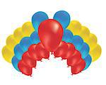 Beautiful color balloon in the air. Vector illustration.