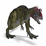 frightening dinosaur cryolophosaurus With Clipping Path over white