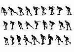 Vector figure skaters. Silhouettes on a white background. saved as a eps.