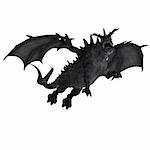 3D Rendering of a huge Fantasy Dragon with Clipping Path