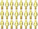 3d golden zodiac people isolated in white