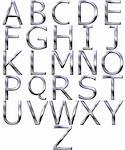 3d silver alphabet isolated in white