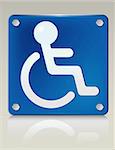 Stylish 3D illustration of disabled symbol on a restroom sign. Easy-edit file. More like this in my portfolio.