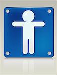 Stylish 3D illustration of male symbol on a restroom sign. Easy-edit file.  More like this in my portfolio.