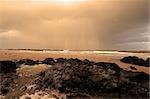 ballybunion beach as a storm gathers power on the horizon