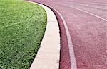 lanes of the curve on a runners track