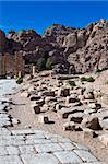 Petra - Nabataeans capital city (Al Khazneh) , Jordan. Roman square remains. Roman Empire period.