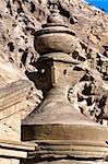 Petra - Nabataeans capital city (Al Khazneh) , Jordan. Monastery tomb urn detail shot with extreme tele lens with extender. Roman Empire period.