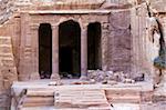 The Garden Tomb in Petra, Jordan. Nabataeans capital city (Al Khazneh). Made by digging the rocks. Roman Empire period.