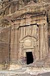 Renaissance Tomb in Petra, Jordan. Nabataeans capital city (Al Khazneh). Made by digging the rocks. Roman Empire period.