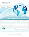 Delicate Business web site template with blue design elements