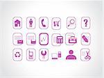 set of purple icons for website