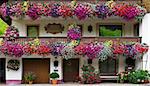 Typical beautiful floral adornments in Dienten, Salzkammergut region, Austria