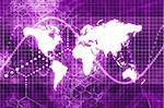 Purple Digital World Business Abstract With Graph Background