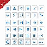 Collection of different icons for using in web design. Set #1.