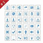 New collection of different icons for using in web design. Set #2.