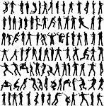 100 man vector different pose isolated on white