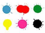 Set of blots and stains. Stains and blots are made by ink on a paper, photographed, processed in Photoshop, exported in Illustrator. Software Used: Adobe Illustrator 10.