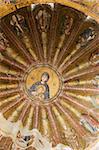 Interior view of Chora church in Istanbul. Mosaic of the Virgin Mother with child.
