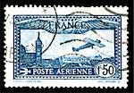 rare vintage French aircraft stamp from the art deco period