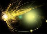 Abstract futuristic fractal background, yellow