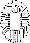 Hi-tech vector circuit board blank vignette