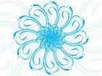 blue flower pattern isolated tattoo