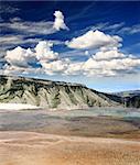 The Mammoth Hot Spring area in Yellowstone National Park in Wyoming