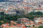 The aerial view of Prague City from Petrin Hill