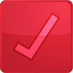 Yes navigation icon glossy button, square shape