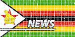 News information splash Flag of Zimbabwe, national country symbol illustration