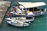 Fishing boats in the Ionian sea Greece