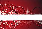 christmas background with floral design and ornaments
