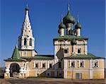 Orthodox church in ancient russian town Uglich captured on a sunny day