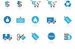 Sale and Shopping icons blue for your website