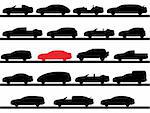 A Vector .eps 8 illustration of  silhouettes of cars.