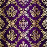 stylish vector background with a metallic damask pattern inspired by Indian fabrics. The tiles can be combined seamlessly. Graphics are grouped and in several layers for easy editing. The file can be scaled to any size.
