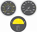 Vector illustration of yellow speedometer