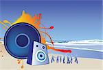 illustration of a beach party music background