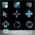 Elements for Design - 9 Abstract 2D Pieces - Set 1a