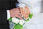 The male and female hands with wedding rings