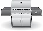 Shiny metal outdoor cooking appliance (barbeque/bbq) grill.