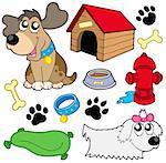 Dog pictures collection - vector illustration.