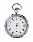 Old Pocket watch on a white background