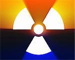Illustration of radiation hazard warning alert symbol