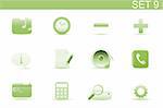 Vector illustration ? set of elegant simple icons for common computer and media devices functions. Set-9